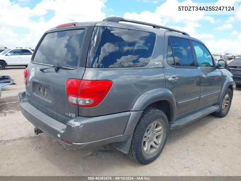 2005 Toyota Sequoia Sr5 V8 VIN: 5TDZT34A25S247124 Lot: 40383576