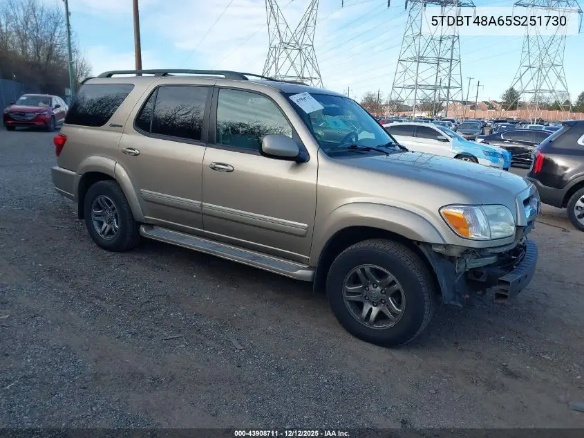 5TDBT48A65S251730 2005 Toyota Sequoia Limited V8