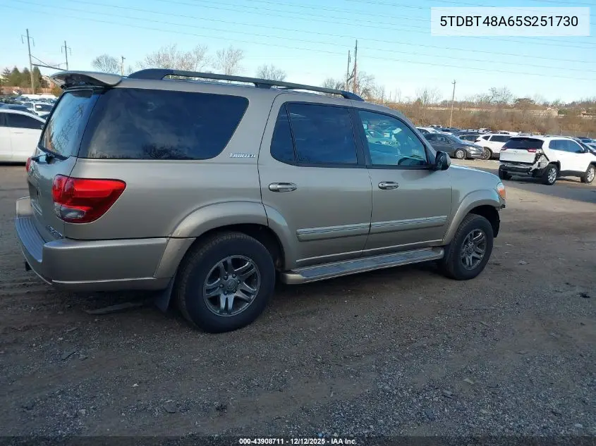 5TDBT48A65S251730 2005 Toyota Sequoia Limited V8