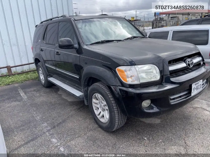 5TDZT34A85S260878 2005 Toyota Sequoia Sr5 V8