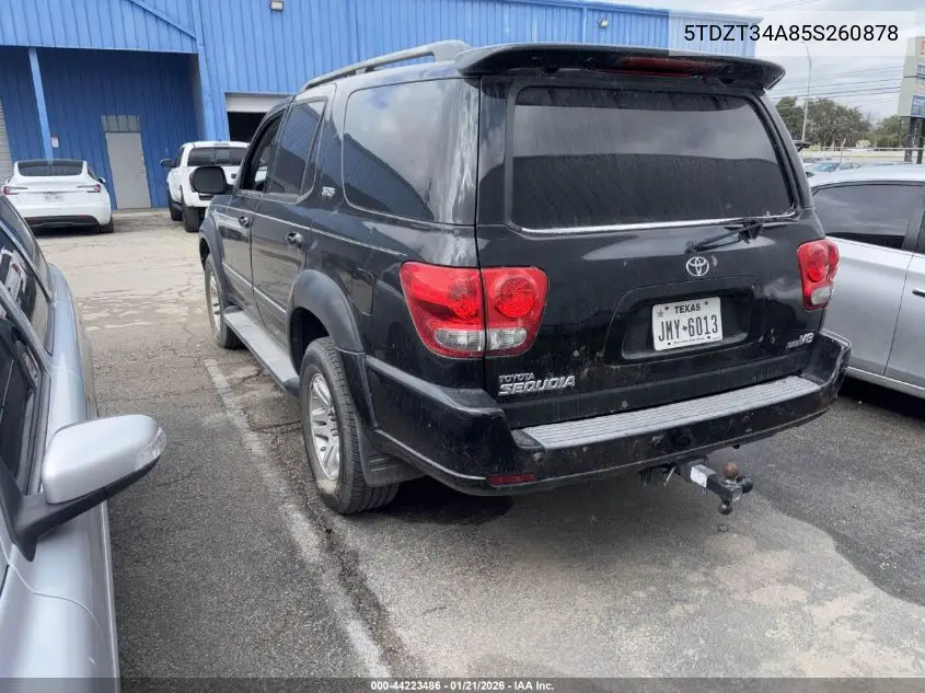 5TDZT34A85S260878 2005 Toyota Sequoia Sr5 V8