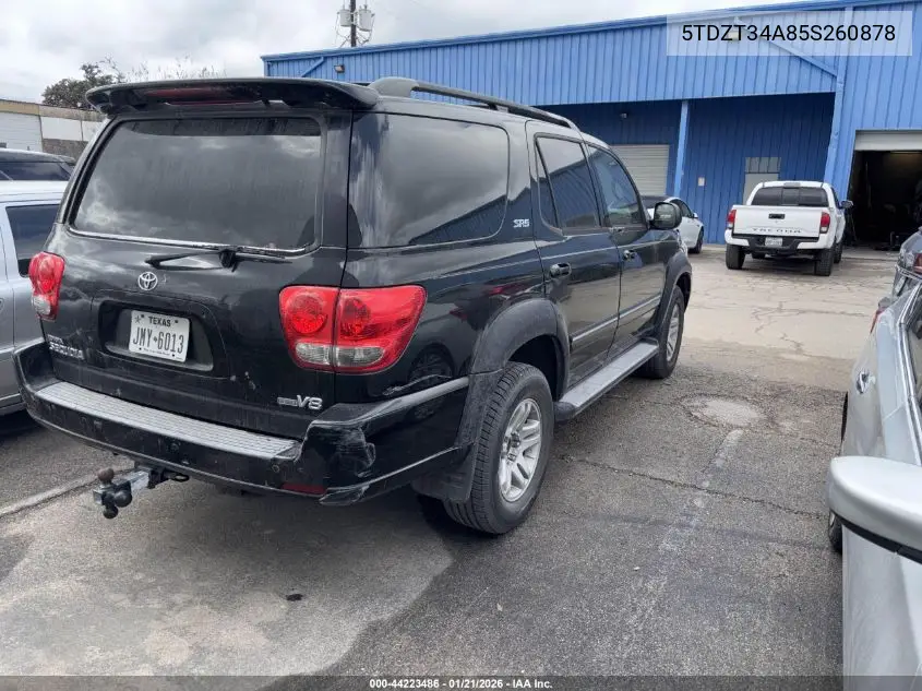 5TDZT34A85S260878 2005 Toyota Sequoia Sr5 V8
