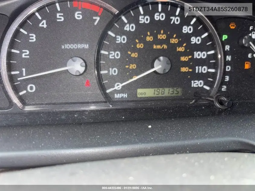 5TDZT34A85S260878 2005 Toyota Sequoia Sr5 V8