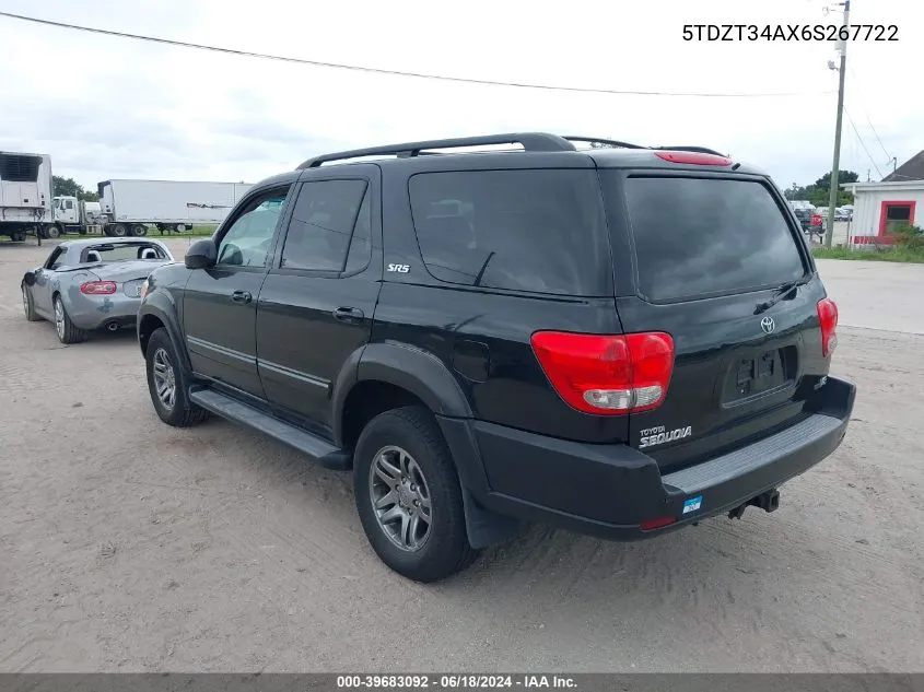 2006 Toyota Sequoia Sr5 V8 VIN: 5TDZT34AX6S267722 Lot: 39683092