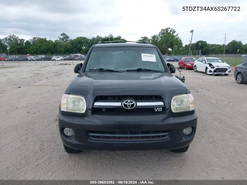 2006 Toyota Sequoia Sr5 V8 VIN: 5TDZT34AX6S267722 Lot: 39683092