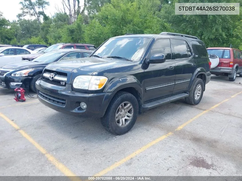 5TDBT44A26S270038 2006 Toyota Sequoia Sr5 V8