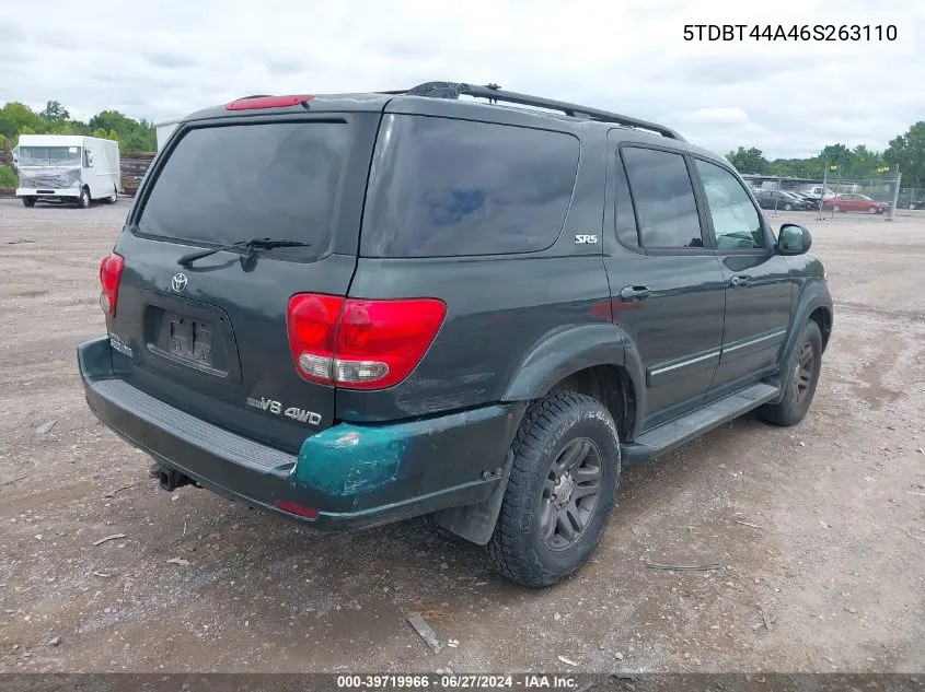 2006 Toyota Sequoia Sr5 V8 VIN: 5TDBT44A46S263110 Lot: 39719966