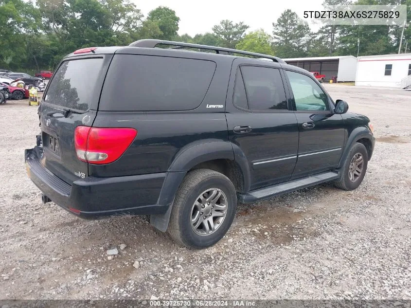 2006 Toyota Sequoia Limited V8 VIN: 5TDZT38AX6S275829 Lot: 39725730