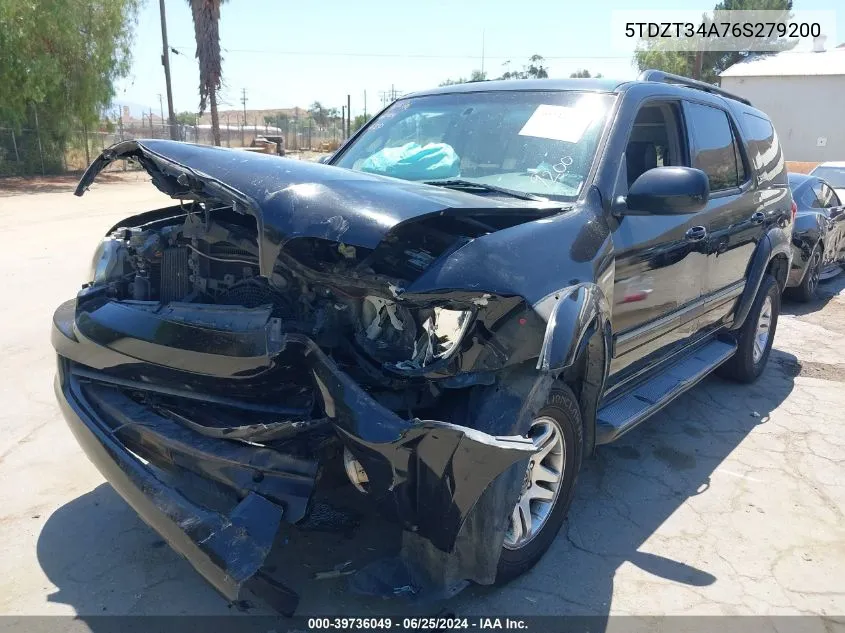 2006 Toyota Sequoia Sr5 VIN: 5TDZT34A76S279200 Lot: 39736049