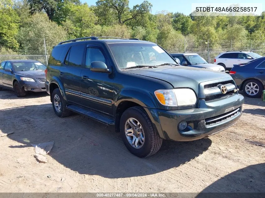 2006 Toyota Sequoia Limited V8 VIN: 5TDBT48A66S258517 Lot: 40277487