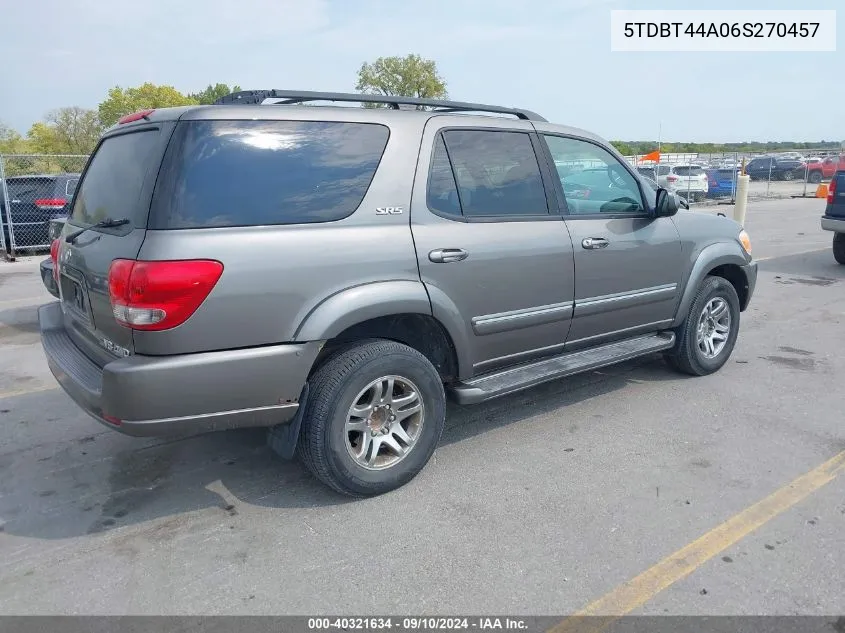 2006 Toyota Sequoia Sr5 V8 VIN: 5TDBT44A06S270457 Lot: 40321634