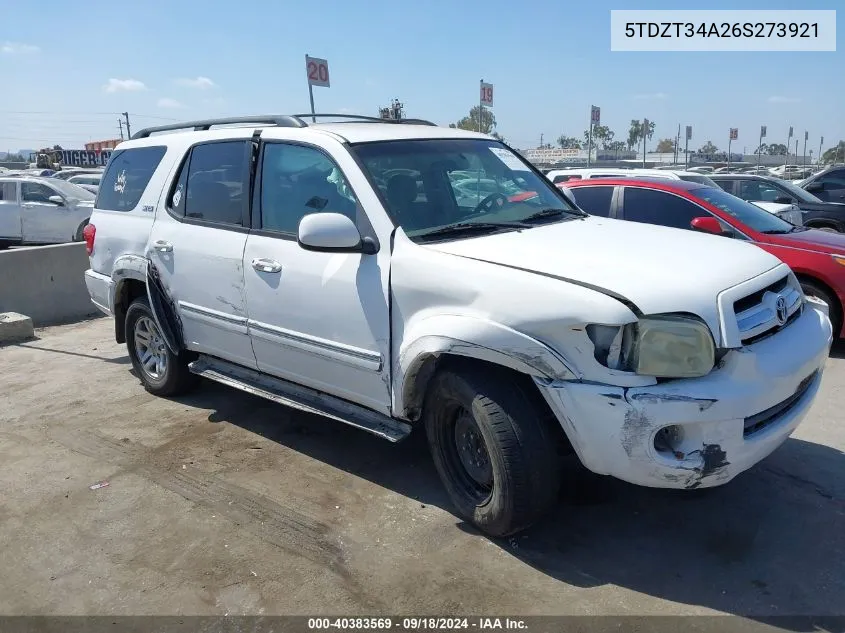 5TDZT34A26S273921 2006 Toyota Sequoia Sr5 V8