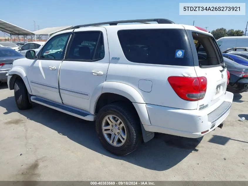 2006 Toyota Sequoia Sr5 V8 VIN: 5TDZT34A26S273921 Lot: 40383569