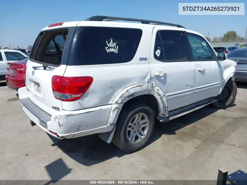 5TDZT34A26S273921 2006 Toyota Sequoia Sr5 V8