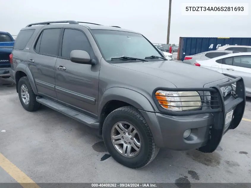 2006 Toyota Sequoia Sr5 V8 VIN: 5TDZT34A06S281693 Lot: 40408262