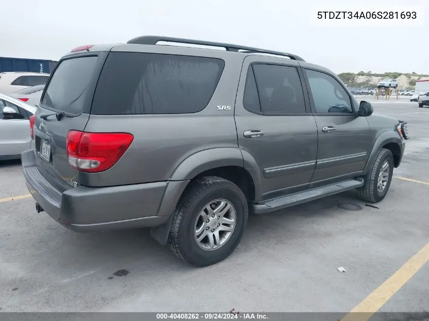 5TDZT34A06S281693 2006 Toyota Sequoia Sr5 V8