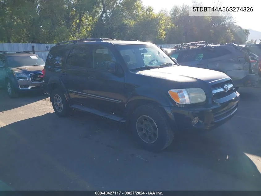 5TDBT44A56S274326 2006 Toyota Sequoia Sr5 V8