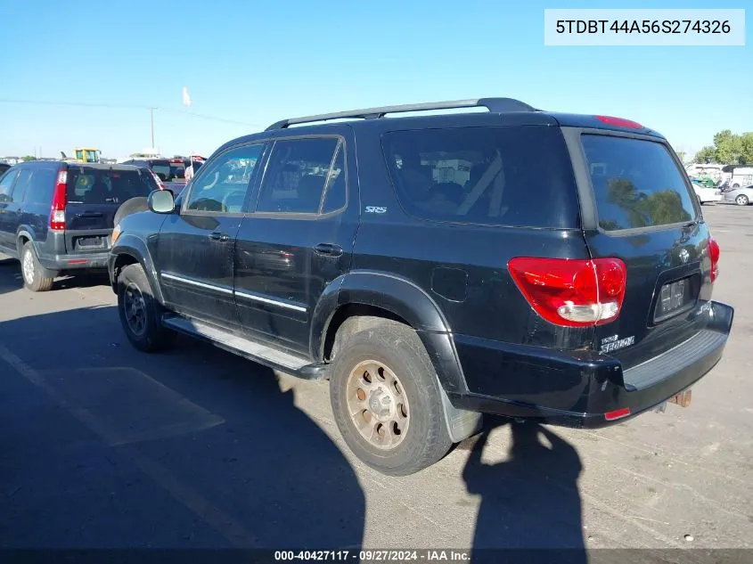 5TDBT44A56S274326 2006 Toyota Sequoia Sr5 V8