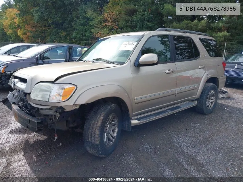 2006 Toyota Sequoia Sr5 V8 VIN: 5TDBT44A76S273985 Lot: 40436824