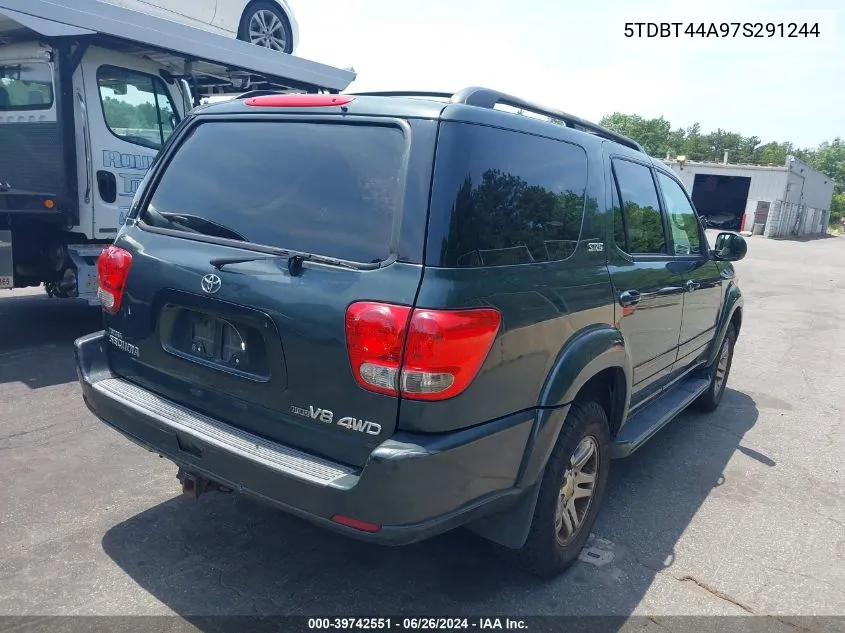 2007 Toyota Sequoia Sr5 VIN: 5TDBT44A97S291244 Lot: 39742551