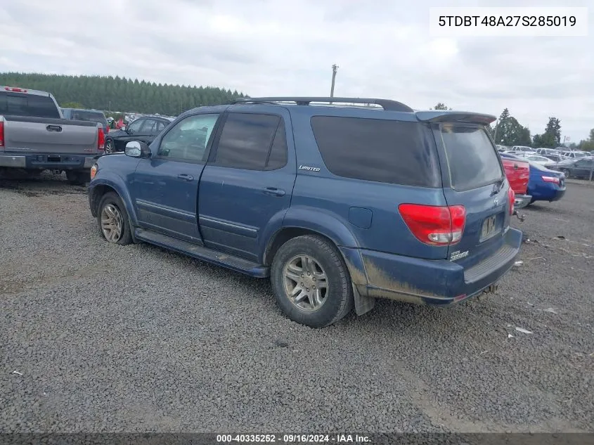 2007 Toyota Sequoia Limited V8 VIN: 5TDBT48A27S285019 Lot: 40335252