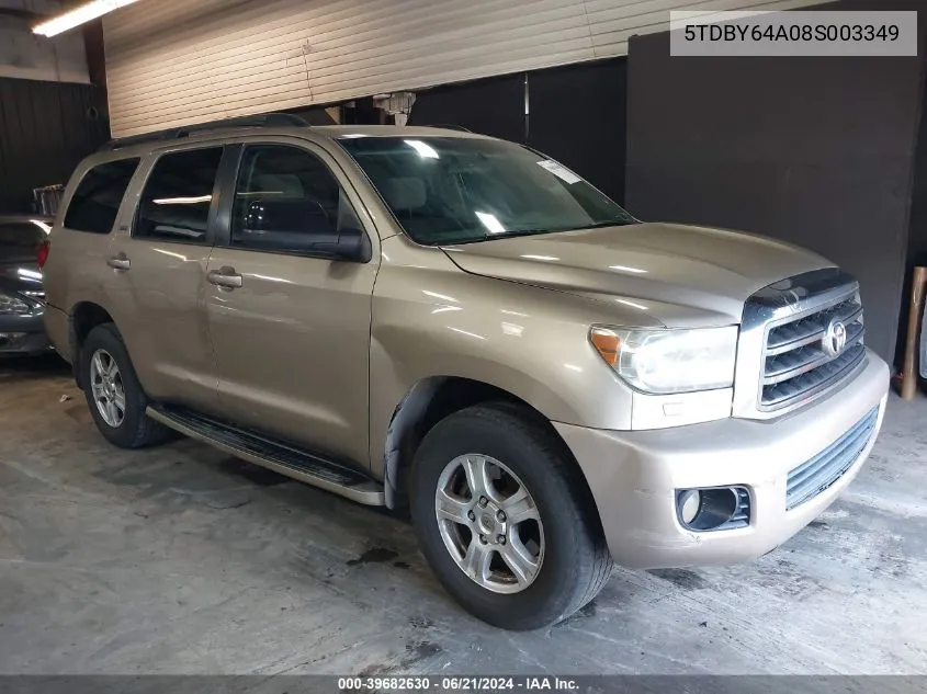 2008 Toyota Sequoia Sr5 5.7L V8 VIN: 5TDBY64A08S003349 Lot: 39682630