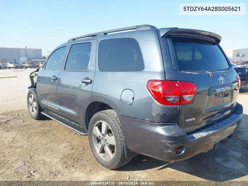 2008 Toyota Sequoia Sr5 5.7L V8 VIN: 5TDZY64A28S005621 Lot: 40334737