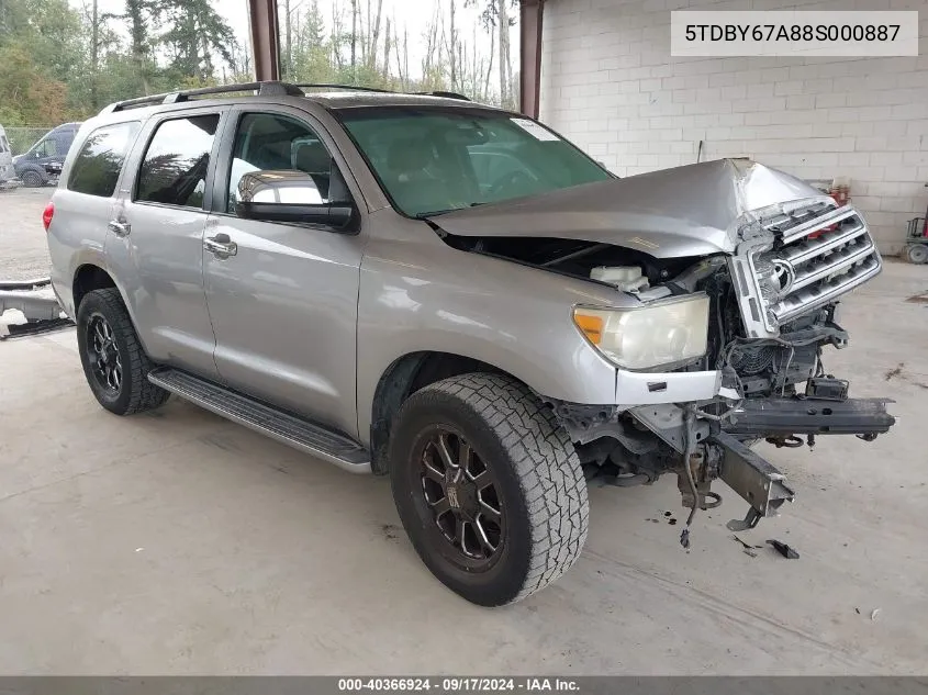 2008 Toyota Sequoia Platinum 5.7L V8 VIN: 5TDBY67A88S000887 Lot: 40366924