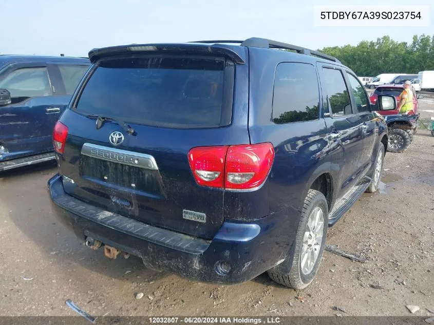 2009 Toyota Sequoia VIN: 5TDBY67A39S023754 Lot: 12032807