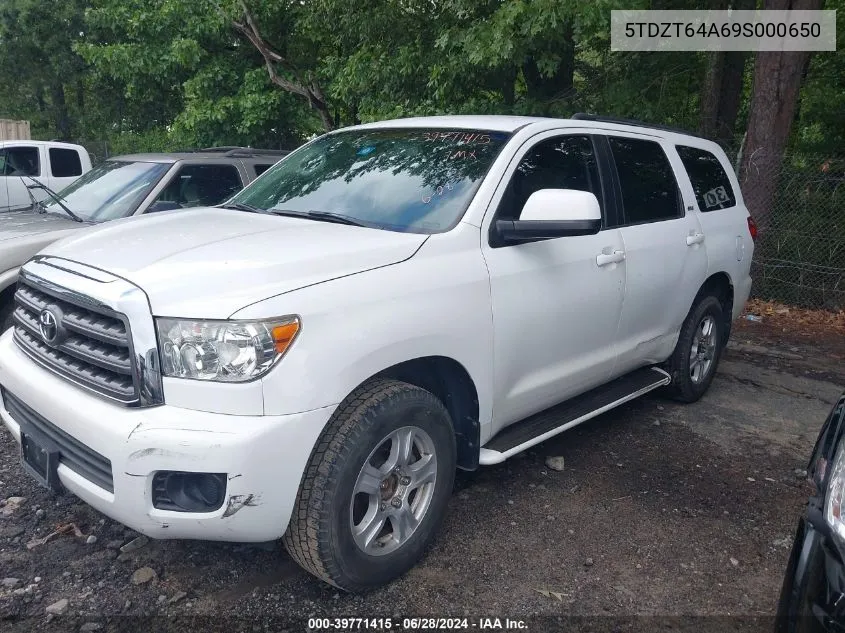 2009 Toyota Sequoia Sr5 4.7L V8 VIN: 5TDZT64A69S000650 Lot: 39771415