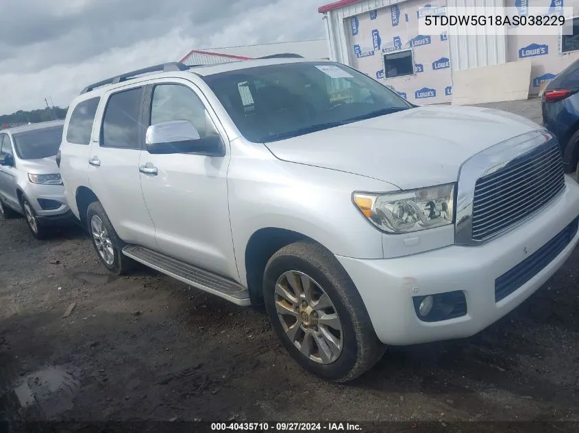 5TDDW5G18AS038229 2010 Toyota Sequoia Platinum 5.7L V8