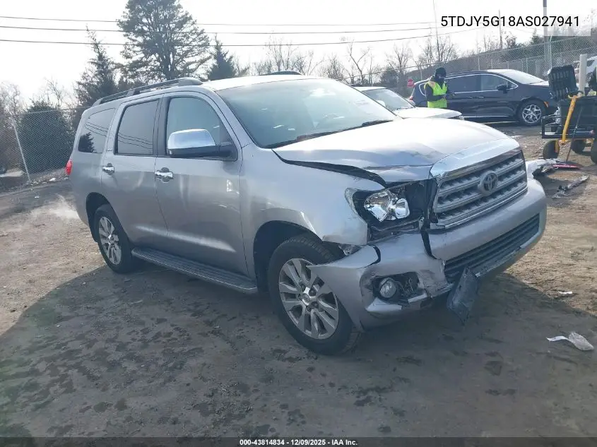 5TDJY5G18AS027941 2010 Toyota Sequoia Limited 5.7L V8