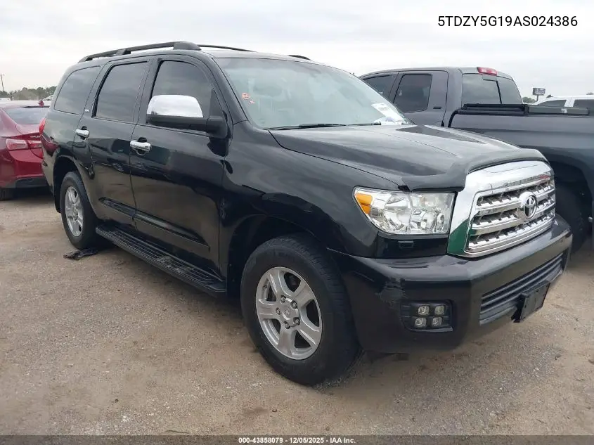 5TDZY5G19AS024386 2010 Toyota Sequoia Sr5 5.7L V8