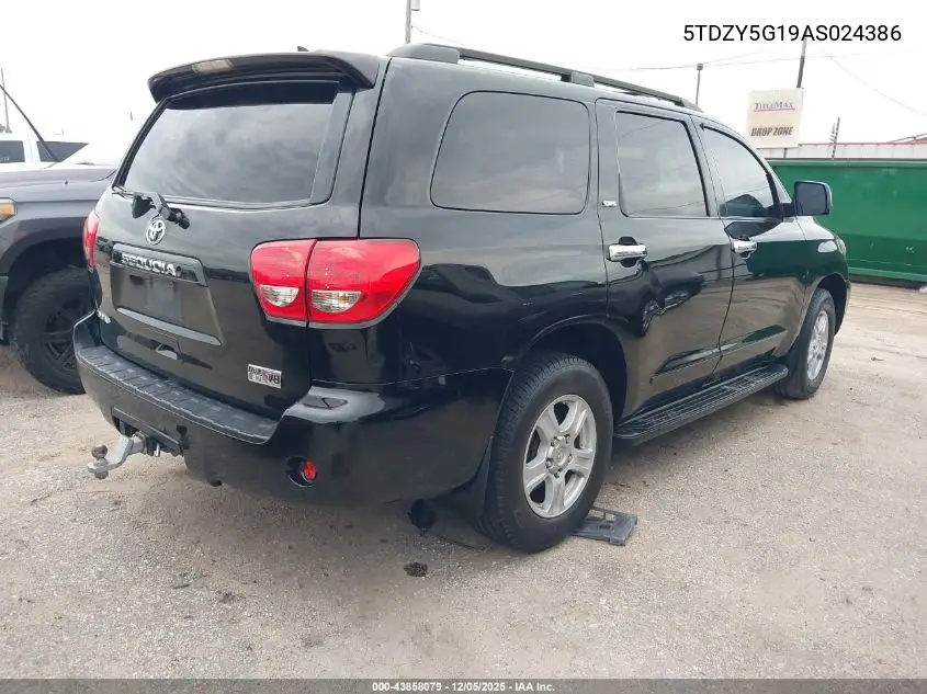 5TDZY5G19AS024386 2010 Toyota Sequoia Sr5 5.7L V8
