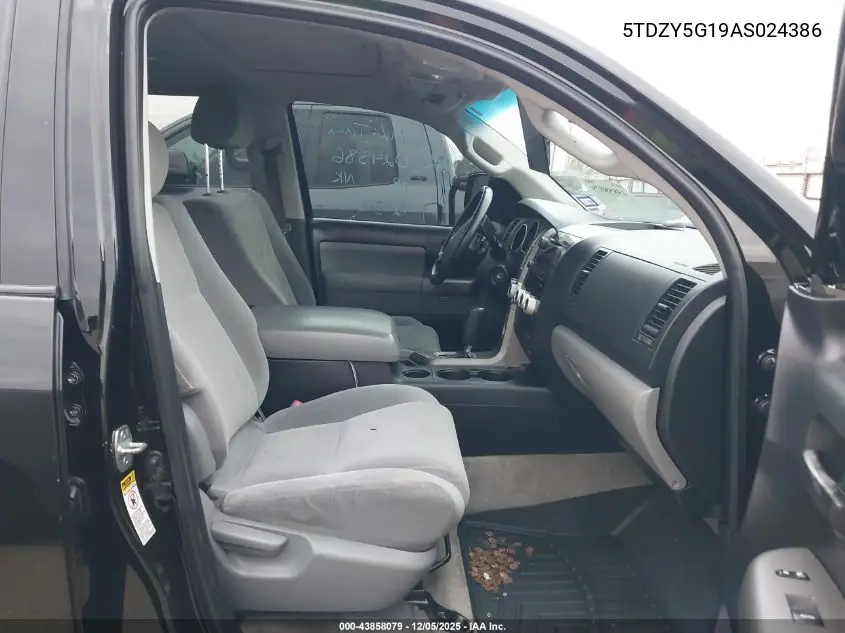 5TDZY5G19AS024386 2010 Toyota Sequoia Sr5 5.7L V8