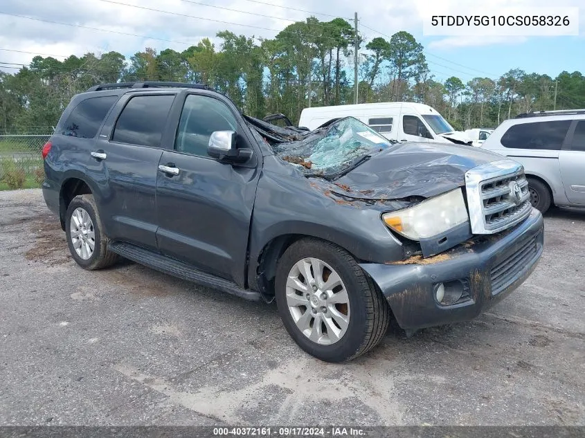 5TDDY5G10CS058326 2012 Toyota Sequoia Platinum 5.7L V8