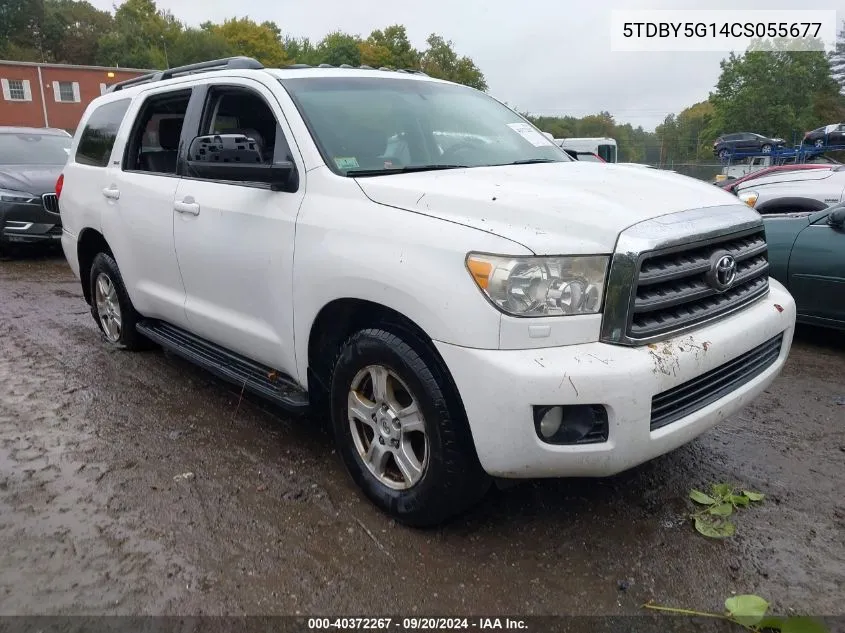 5TDBY5G14CS055677 2012 Toyota Sequoia Sr5 5.7L V8