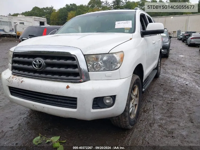 5TDBY5G14CS055677 2012 Toyota Sequoia Sr5 5.7L V8