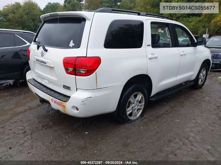 5TDBY5G14CS055677 2012 Toyota Sequoia Sr5 5.7L V8