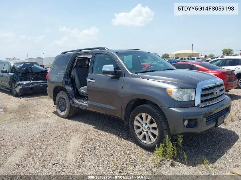 2015 Toyota Sequoia Platinum 5.7L V8 VIN: 5TDYY5G14FS059193 Lot: 39762704