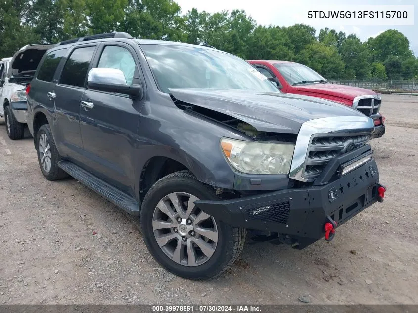 5TDJW5G13FS115700 2015 Toyota Sequoia Limited 5.7L V8