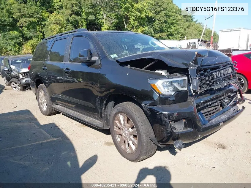 2015 Toyota Sequoia Platinum VIN: 5TDDY5G16FS123376 Lot: 40205421