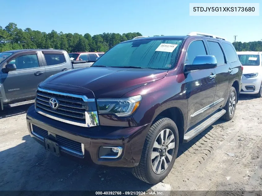 5TDJY5G1XKS173680 2019 Toyota Sequoia Limited