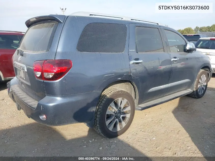 2019 Toyota Sequoia Limited VIN: 5TDKY5G16KS073600 Lot: 40396774