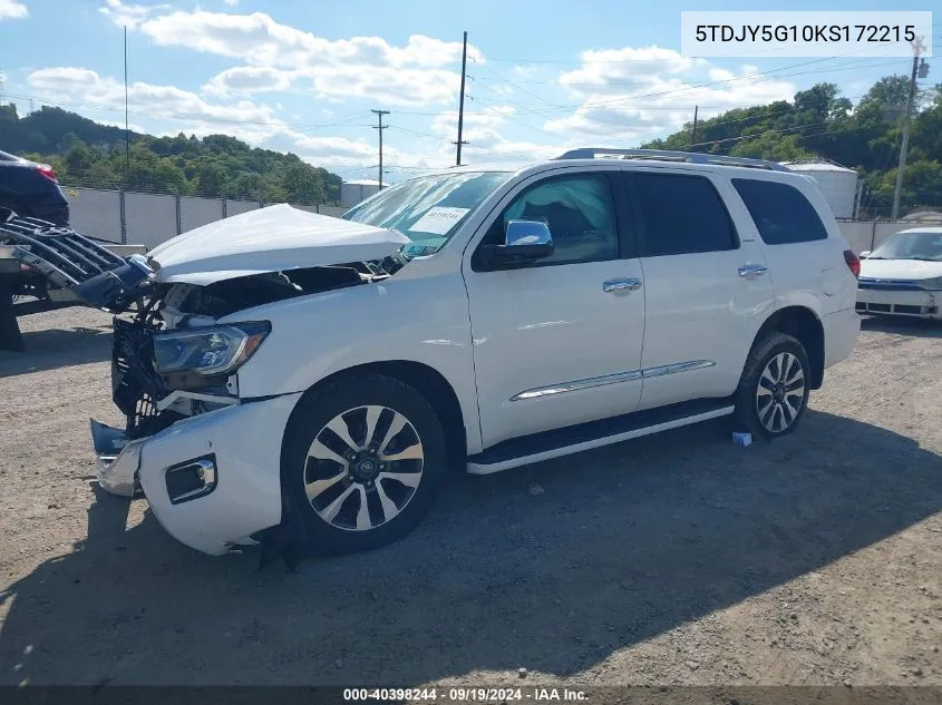 2019 Toyota Sequoia Limited VIN: 5TDJY5G10KS172215 Lot: 40398244