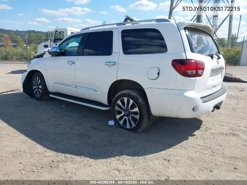 2019 Toyota Sequoia Limited VIN: 5TDJY5G10KS172215 Lot: 40398244