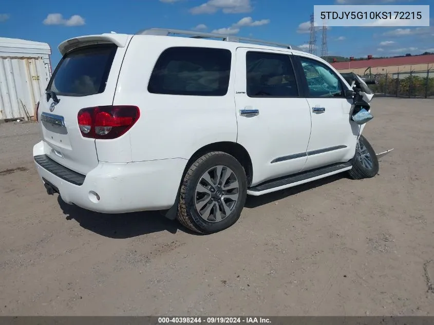 5TDJY5G10KS172215 2019 Toyota Sequoia Limited