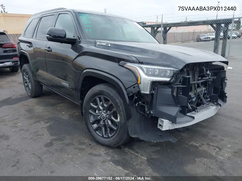 2023 Toyota Sequoia Platinum VIN: 7SVAAABA3PX012440 Lot: 39677152