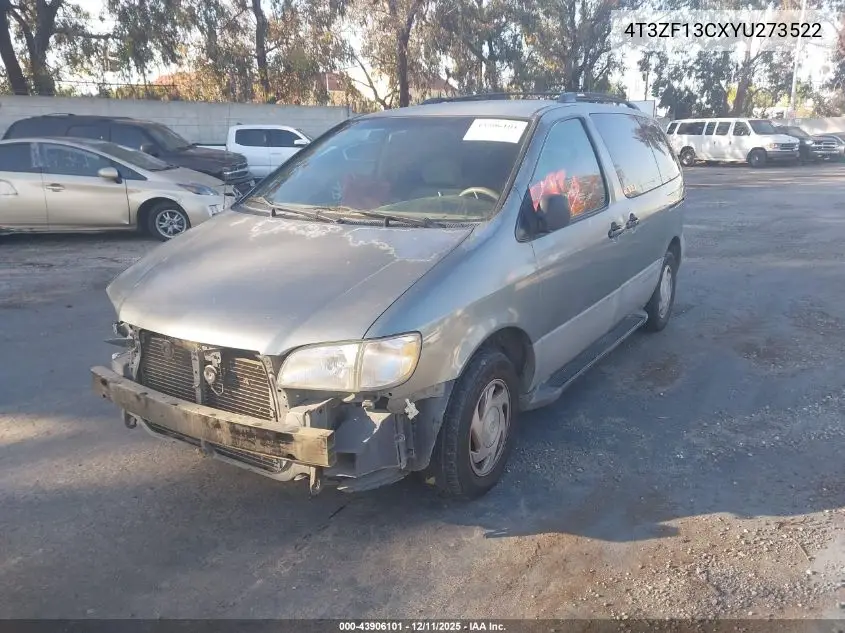 4T3ZF13CXYU273522 2000 Toyota Sienna Le