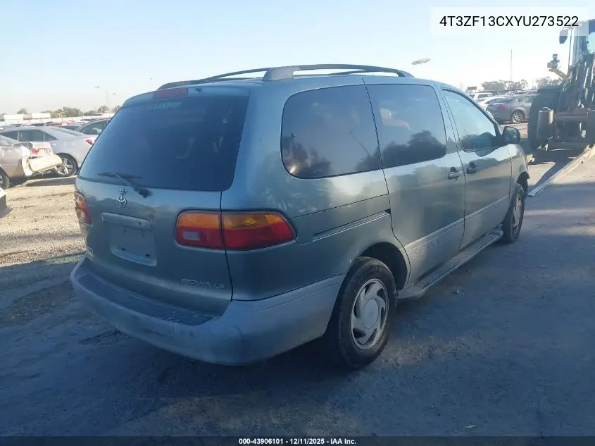 4T3ZF13CXYU273522 2000 Toyota Sienna Le